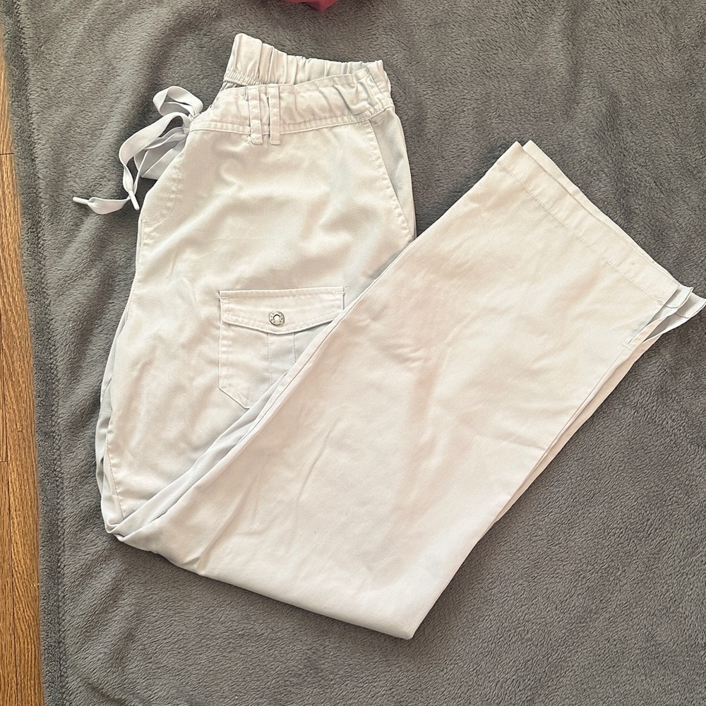 Elegant Cream Wide Leg Pants